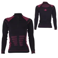 Bielizna sportowa damska - Bluza Termoaktywna Damska Viking Alisa Turtleneck 46 Czarno/Różowy - miniaturka - grafika 1