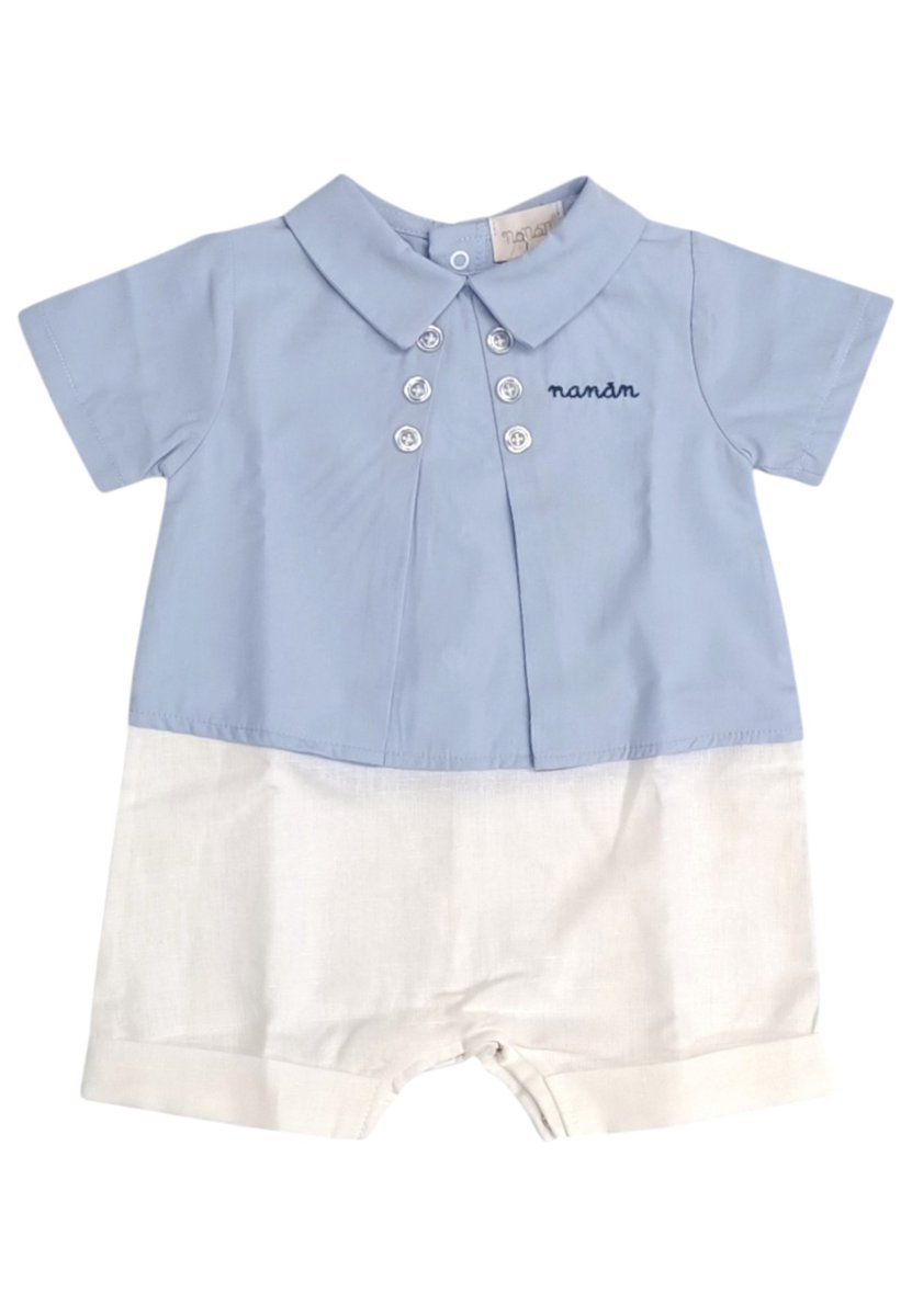 Nanan - Pagliaccetto+t-shirt Bia/azzurro E25137