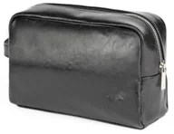Akcesoria podróżnicze - Męska Podróżna Kosmetyczka 100% Skóra naturalna wodoodporna czarna - miniaturka - grafika 1