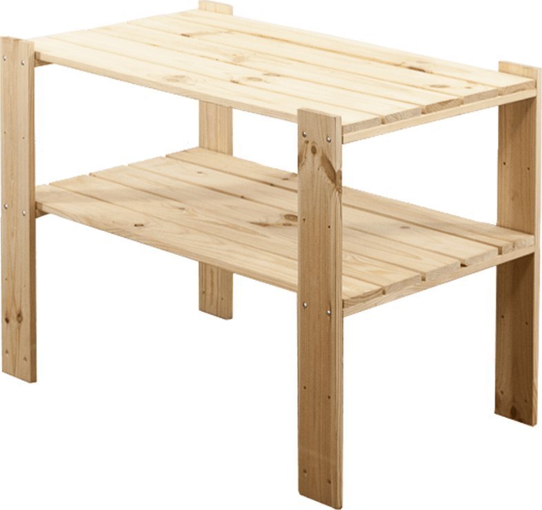 Wamar-Sosenka MAXI Regał Drewniany 64x80x50 cm 2 Półki ażurowe Surowy Drewno sosnowe Naturalny MAXI-2MA