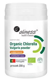 Aliness Organic Chlorella Vulgaris Powder 200g - Witaminy i minerały - miniaturka - grafika 1