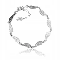 Bransoletki - Bransoletka skrzydła ażurowe srebrna rodowana - miniaturka - grafika 1