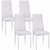 Krzesła - Komplet 4 białych krzeseł tapicerowanych E2-N60 - miniaturka - grafika 1