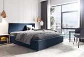 Łóżka - Łóżko tapicerowane pikowane Katia 160x200 Granatowe - miniaturka - grafika 1