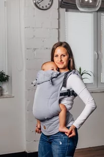 Moje drugie nosidełko - LennyGo Mała Jodełka Szara - Regulowane - Chusty do noszenia dzieci - miniaturka - grafika 1