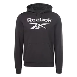 Reebok Męska bluza z logo, z dużą piętrową, czarna, M, Czarny, M - Bluzy męskie - miniaturka - grafika 1