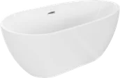Wanny - Mexen Eos wanna wolnostojąca 170 x 75 cm, biała, przelew chrom - 52471707500-01 - miniaturka - grafika 1