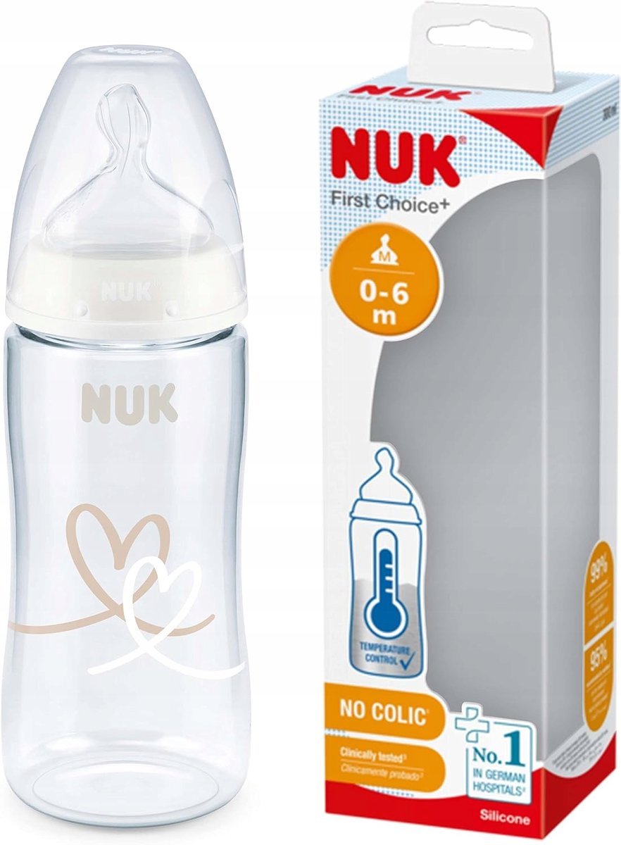 NUK FIRST CHOICE+ BUTELKA 300 ML SMOCZEK 0-6 M łatwe czyszczenie