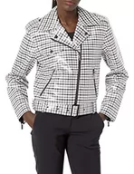 Kurtki damskie - Armani Exchange Damska kurtka motocyklowa, High Rise Check, XL - miniaturka - grafika 1