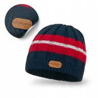 Czapki dla dzieci - Czapka Zimowa Dziecięce Beanie Jesienna Granatowa Uniwersalna PaMaMi Modna - miniaturka - grafika 1