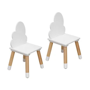 Rebecca Mobili Krzesła dla dzieci Tamar 50x25x25 MDF Sosna Biały Brazowy ZESTAW 2 sztuki - Zestawy mebli dla dzieci - miniaturka - grafika 1