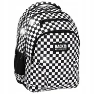 Plecaki szkolne i tornistry - Plecak szkolny młodzieżowy BackUP Szachownica unisex czarno biały W94 - miniaturka - grafika 1