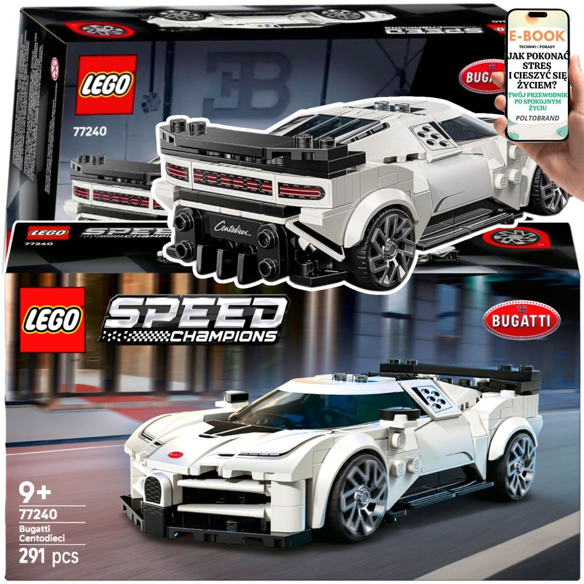 LEGO Autko Bugatti Centodieci Lego Auto Superszybki HIPERSAMOCHÓD (77240) Speed Champions Dla 10 11 12 13 14 Latka + EBOOK-1