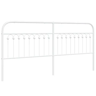 vidaXL Metalowe wezgłowie, białe, 200 cm - Inne meble do sypialni - miniaturka - grafika 1