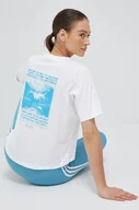 Koszulki sportowe damskie - Columbia t-shirt bawełniany kolor biały - miniaturka - grafika 1