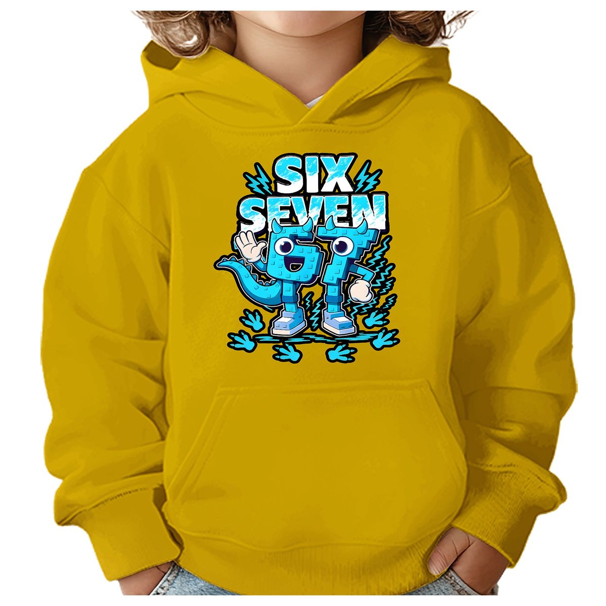 BLUZA DZIECIĘCA Z KAPTUREM 67 SIX SEVEN KLOCKI VIRAL 122-128 PREZENT