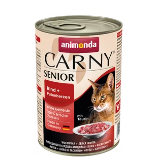 ANIMONDA Carny Senior puszka z wołowiną i sercami indyczymi 400g - Mokra karma dla kotów - miniaturka - grafika 1