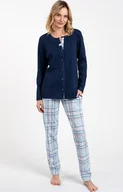 Piżamy damskie - Piżama damska grantowa na długi rękaw i z długą nogawką Emilly, Kolor granatowy, Rozmiar S, Italian Fashion - Primodo.com - miniaturka - grafika 1