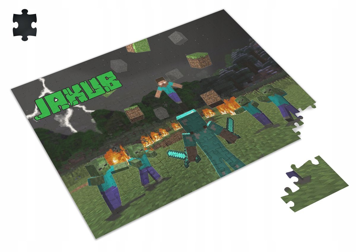 PUZZLE Minecraft Gra + IMIĘ Pudełko 252 el. #11