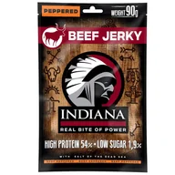 Zdrowa żywność - Mięso suszone Indiana Jerky Beef Peppered 90g - miniaturka - grafika 1