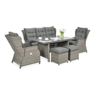 Meble ogrodowe - Meble technorattanowe BALTIMORE DINING + PUFY Melange - miniaturka - grafika 1