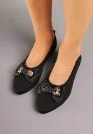 Baleriny - Czarne Balerinki z Kokardą i Metalicznymi Ozdobami Litelline - miniaturka - grafika 1
