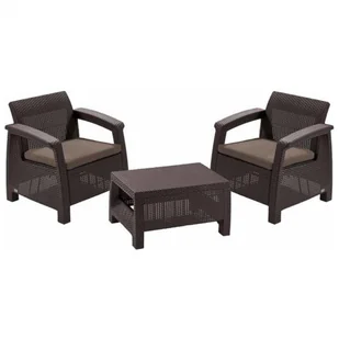 Curver Zestaw mebli ogrodowych Corfu weekend set, brązowy z ciepłymi poduszkami taupe - Meble ogrodowe Curver Zestaw mebli ogrodowych Corfu weekend set, brązowy z ciepłymi poduszkami taupe - Meble ogrodowe - miniaturka - grafika 1