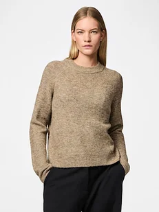 Pieces Sweter w kolorze beżowym - Swetry damskie - miniaturka - grafika 1