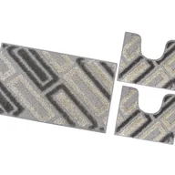 Dywaniki łazienkowe - Zestaw 3 Dywaników Mata łazienkowa Nowoczesny Miękki Absorbent Antypoślizgowy Zmywalny Beżowy - miniaturka - grafika 1