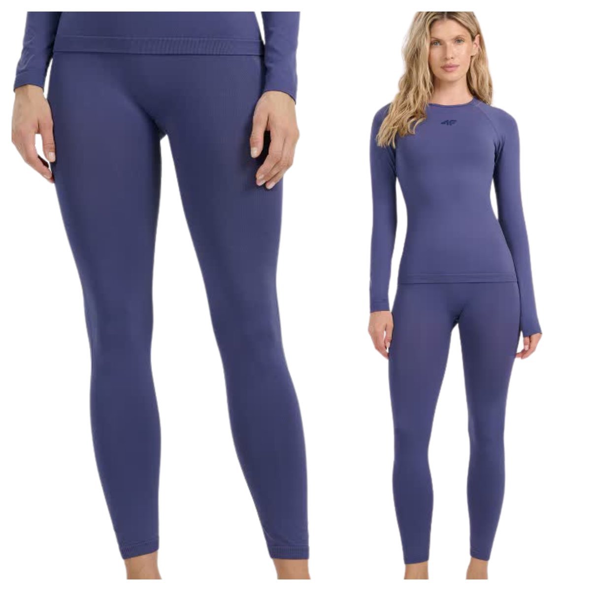 Damskie legginsy termoaktywne 4F 4FWAW25USEAF221-32S Niebieski XS/S