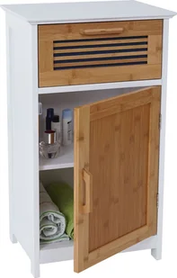 Komoda HWC-A85, szafka łazienkowa bambusowa, 71x40x31cm biała - Szafki łazienkowe Komoda HWC-A85, szafka łazienkowa bambusowa, 71x40x31cm biała - Szafki łazienkowe - miniaturka - grafika 1