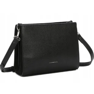 Czarna Pojemna Damska LISTONOSZKA LUIGISANTO 2 Komorowa z paskiem - Torebki damskie Czarna Pojemna Damska LISTONOSZKA LUIGISANTO 2 Komorowa z paskiem - Torebki damskie - miniaturka - grafika 1