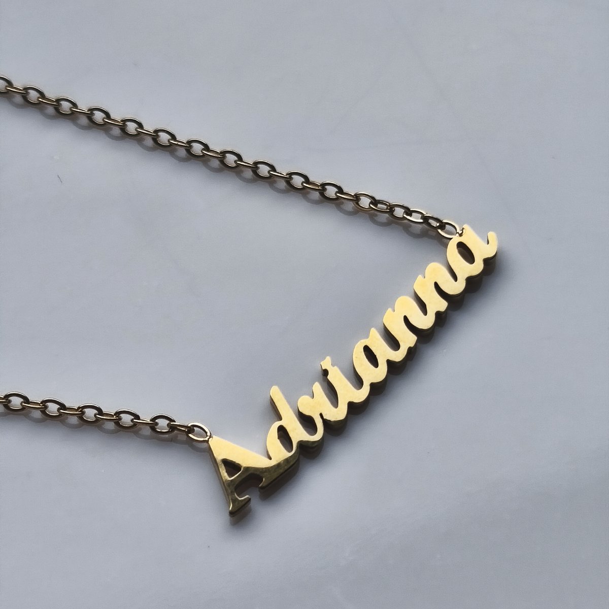 Naszyjnik Name IT [Imiona: Adrianna] Złota Celebrytka Stal PVD 316L Prezent dla Niej