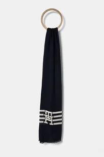 Tommy Hilfiger szal damski kolor granatowy wzorzysty AW0AW16644 - Apaszki i szaliki damskie - miniaturka - grafika 1