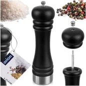 Młynki do soli i pieprzu - Młynek do pieprzu i soli przypraw ręczny drewniany czarny 21.5cm ORION 130237 - miniaturka - grafika 1
