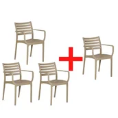 Fotele i krzesła ogrodowe - B2B Partner Krzesło ogrodowe SLENDER, beżowy, 3+1 GRATIS 488010 - miniaturka - grafika 1