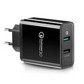 Ładowarki do telefonów - Ugreen ładowarka sieciowa Quick Charge 3.0 2x USB 30W 3A czarny (30914) - miniaturka - grafika 1
