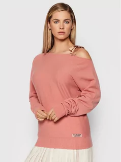 Swetry damskie - TWINSET Sweter 212TP3143 Różowy Regular Fit - grafika 1