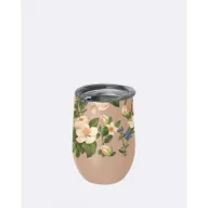 Kubki termiczne - Chic-Mic Kubek ze stali nierdzewnej z pokrywką beżowy w kwiaty 420 ml - miniaturka - grafika 1
