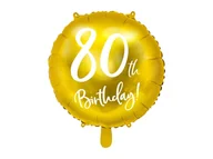 Urodziny dla dorosłych - PARTYDECO Balon foliowy na 80 urodziny "80th Birthday" złoty BFOL/9513-9 - miniaturka - grafika 1