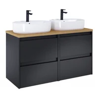 Szafki łazienkowe - ROCA A852042532 ALPINE zestaw meblowy z blatem 2 szufladowy 120 Czarny Mat - miniaturka - grafika 1