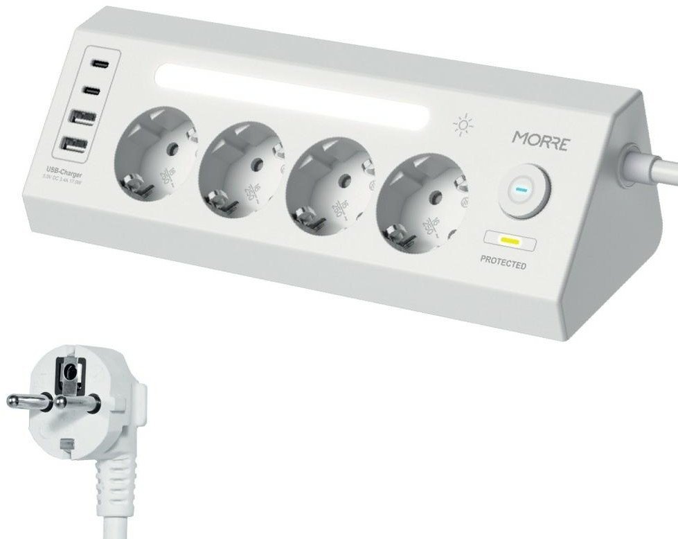 Tiross MORRE LISTWA ZASILAJĄCA NAROŻNA 4G 2xUSB 2xUSB-C