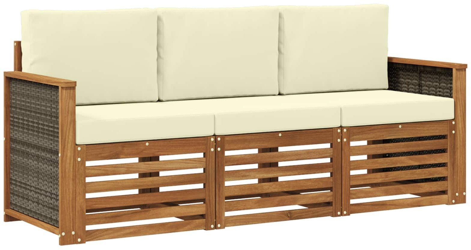 vidaXL Zestawy sof z poduszką 3 pcs Lite Drewno Akacji