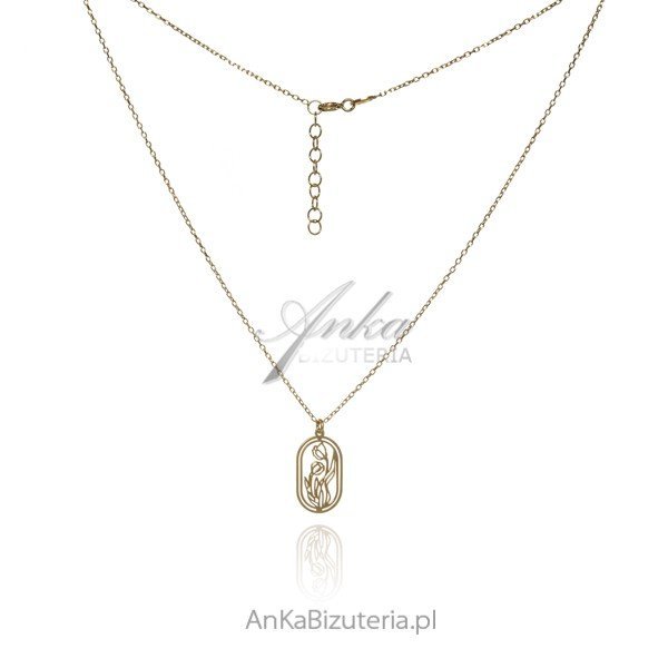 ankabizuteria.pl Naszyjnik srebrny pozłacany KWIATY POLSKIE