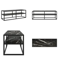 Szafki RTV - vidaXL Szafka pod TV czarna z hartowanego szkła o marmurowym wyglądzie 120x40x40 cm - Szafka pod TV - Szafki pod TV - Szafka pod TV - Stolik pod TV - miniaturka - grafika 1