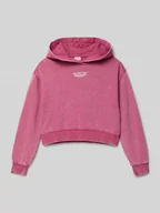 Bluzy dla dziewczynek - Bluza z kapturem o kroju oversized z mieszanki bawełny - miniaturka - grafika 1