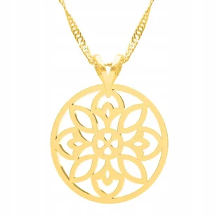 Złoty Naszyjnik z Kwiatem Ażurowym Roślina Kwiat Ażurowy SREBRO 925 - Naszyjniki Złoty Naszyjnik z Kwiatem Ażurowym Roślina Kwiat Ażurowy SREBRO 925 - Naszyjniki - miniaturka - grafika 1