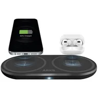 Stacje dokujące do telefonów - Ładowarka indukcyjna ARKS ARWIRE20WDOUB 2 x 10W Czarny - miniaturka - grafika 1