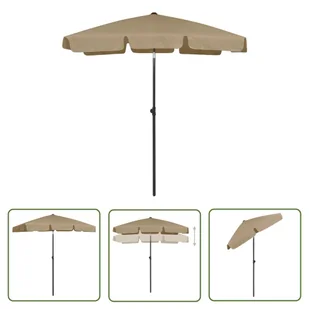 The Living Store Parasol plażowy - taupe - 180x120 cm - Parasol Ogrodowy - Parasole ogrodowe - miniaturka - grafika 1