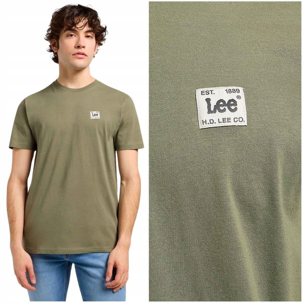 Lee REGULAR TEE WOVEN LABEL Mercantile koszulka bawełniana męska logo XXL